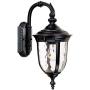 Bellagio Traditional Outdoor Wall Light Fixture Black 16.5'' Hammered Glass for Exterior Porch Patio - John Timberland