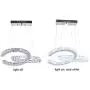 Modern 2 C Rings Crystal Chandelier Lighting LED Pendant Light Fixture Adjustable Stainless Steel Ceiling Hanging Lamp for Dinning Room Living Room Bedroom Kitchen (Cool White)