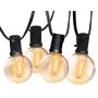SUNTHIN 27ft Globe Outdoor String Lights LED G40 String of Lights 2700K Hanging Loops 13Pcs Sockets 2ft Spacing 14Pcs Glass Bulbs UL ETL Listed Indoor Outdoor Patio Lights Waterproof