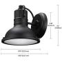 Globe Electric 44157 Harbor 1-Light Outdoor Indoor Wall Sconce, Matte Black, Clear Plastic Diffuser