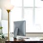 Brightech Sky Dome - Very Bright LED Torchiere Floor Lamp for Living Rooms & Offices– Dimmable Modern Standing Lamp – Tall Pole Light for Bedrooms – LED Bulb Included - Brass, Gold
