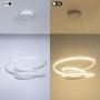 Modern Chandelier with Irregular Ring Pendant Lights 55W LED Adjustable Chandeliers Ceiling Light Fixture for Dining Room Bedroom Living Room White by HELYCH