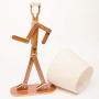 VOGLEE Novelty Cool DIY Desk Lamp for Kids Bedroom Adjustable Beside Table Lamp Swing Arm Wood Nightstand Light Living Room Dorm (Walnut)