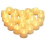 Homemory Battery Operated Tea Lights, 24pcs Flameless LED Tea Candles, Electric Tea Lights with Flickering, Long-Lasting Battery Life [White Base] [Batteries Included]