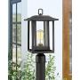 Beionxii Outdoor Post Light Fixture, Set of 2 Large Exterior Post Lantern with 3-Inch Pier Mount Base, Sand Textured Black with Clear Glass(9''W x 16.75''H) - A197P-2PK