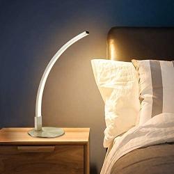 DLLT LED Table Lamp-Modern Table Light for Living Room, Contemporary Small Table Lamps for Bedroom, Curved Bedside Nightstand Light, Minimalist Desk lamp for Office, 6W Warm White, 450LM, Plug in