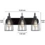 ZZ Joakoah 3-Light Bathroom Vanity Light, Industrial Metal Cage Wall Sconce Vintage Wall Lamp Light Fixture for Bathroom Kitchen Living Room Vanity Hallway.