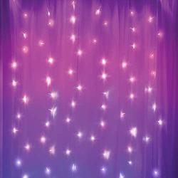 Merkury Innovations Curtain Lights, Cascading Battery-Operated LED Lighted Backdrop Curtain for Bedroom, Wedding, Decoration, or Christmas (Purple Ombre)