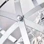 Modern Crystal Chandelier 4 Lights Industrial Metal Spherical Pendant Light with Chrome Finishes Hanging Fixture for Dining Room, Living Room …