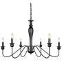 Derksic 6-Light Farmhouse Chandelier Black Iron Chandeliers Rustic Industrial Candle Chandelier for Dining Room Living Room Kitchen Bedroom Foyer Barn
