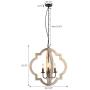 VILUXY Farmhouse Wood Chandelier Geometric Lantern Pendant Light 4-Light for Indoor Kitchen Island Dining Living Room Foyer