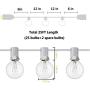 25Ft String Lights, G40 Outdoor Patio String Lights with 27 Clear Globe Edison Bulbs (2 Spare), Globe String Lights for Indoor/Outdoor Commercial Decor, 25 Hanging Sockets, 5 Watt/E12 Base- White Wire