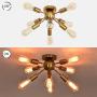 SGLfarmty Close to Ceiling Sputnik Chandelier Semi Flush Mount Mid-Century Light Fixtures Brushed Brass Lighting Ceiling Lamp for Bathroom Bedroom Dining Room Ceiling