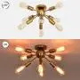 SGLfarmty Close to Ceiling Sputnik Chandelier Semi Flush Mount Mid-Century Light Fixtures Brushed Brass Lighting Ceiling Lamp for Bathroom Bedroom Dining Room Ceiling