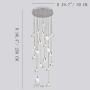 Crystal Chandeliers Raindrop Pendant Light 20 Lights LED Modern Hanging Ceiling Light Fixture for Staircase Dining Room Bedroom Living Room