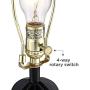 Marcel Modern Industrial Black Table Lamps Set of 2 with Nightlight LED USB Port Linen Shade for Living Room Bedroom - 360 Lighting