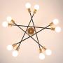 SEOL-Light Sputnik 10 Lights Vintage Chandelier Hanging Ceiling Large Bright Pendant Light Fixtures Black/Gold Brushed for Dining Room,Foyer,Entryway;600W