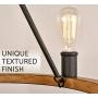 Kira Home Jericho 25'' 6-Light Large Rustic Farmhouse Wagon Wheel Chandelier, Round Kitchen Island Light, Textured Black Accents + Warm Oak Wood Style Finish