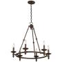 Hartley Oil Rubbed Bronze Wagon Wheel Chandelier 28'' Wide Rustic Farmhouse 6-Light Fixture for Dining Room House Foyer Kitchen Island Entryway Bedroom Living Room - Franklin Iron Works