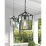 Emliviar Modern Outdoor Pendant Light, 1-Light Outdoor Hanging Lantern Light in Balck Finish with Clear Glass, 20065H BK