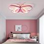 LAKIQ Lovely Butterfly Dimmable LED Flush Mount Ceiling Light for Kids Room Modern Remote Control LED Ceiling Lamp Close to Ceiling Light Fixture for Bedroom Living Room(Pink,Stepless Dimming)