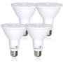 4 Pack Bioluz LED PAR30 LED Bulb, 12w Dimmable Flood Light Bulb, 100w Halogen Bulb Replacement, 850 Lumen 3000K Indoor/Outdoor UL Listed