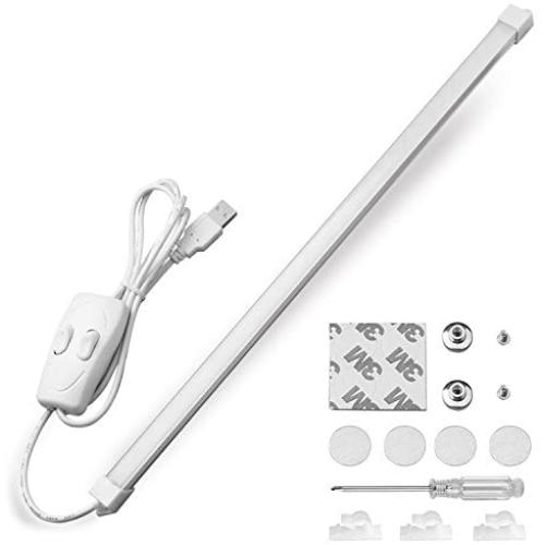 Qooltek Portable USB 60LED 7W Reading Strips Craft Light Eye-care LED Desk Reading Lamp with Cool and Warm White Color Light Great for Craft Table, Pianos, Reading, Work Tables,DJs, Music Stands