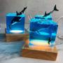 Shark Night Light,Cube Shark Diver Night Lamp Novelty Gift for Children for Living Rooms and Bedrooms Decor