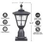 Kemeco ST4325Q Post Solar Light Cast Aluminum LED Lamp Fixture with 3-Inch Fitter Base for Outdoor Garden Post Pole Mount Landscape Yard