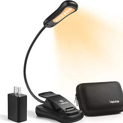 Vekkia Book Light Set with Charger, Clip on Reading Light in Bed with 3 Brightness, Up to 60 Hrs, Rechargeable, Eye-Care Warm LED for Read Before Bed.（Incl Travel Case, Cable)