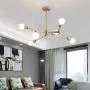 Modo Lighting 6 Lights Sputnik Chandelier Gold Metal Semi Flush Mount Ceiling Light Fixtures Mid Century Modern Ceiling Pendant Light for Kitchen Living Room (Gold-6-lights)