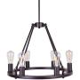 OSAIRUOS Vintage 6 Lights Kitchen Island Rustic Pendant Chandelier Farmhouse Rod Iron Chandeliers Ceiling Light Fixture for Dining Living Room Cafe Hallways W22 Bronze