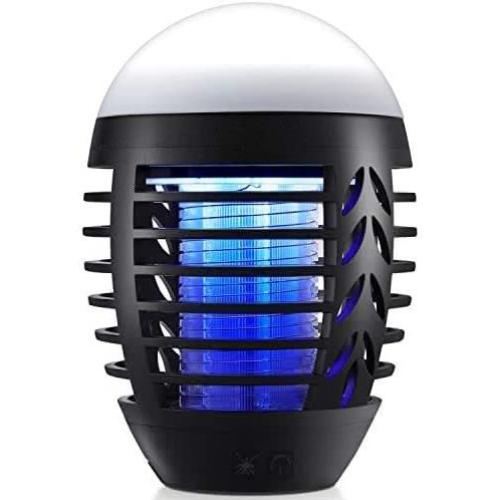 Bug Zapper Mosquito Killer Fly Trap Mosquito Attractant Trap with Camping Lamp for Outdoor and Indoor, Cordless Zapper with Hook, Hangable