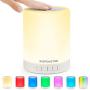 ELEPOWSTAR Smart Touch Night Light with Bluetooth Music Speaker, Dimmable Color Changing RGB Bedside Lamp for Bedroom, Portable Speakers with Mood Light, Best Gifts for Baby, Kids,Party