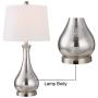 Maxax Table Lamps Set of 2 with USB Charging Port Mercury Glass White Drum Shade for Living Room Family