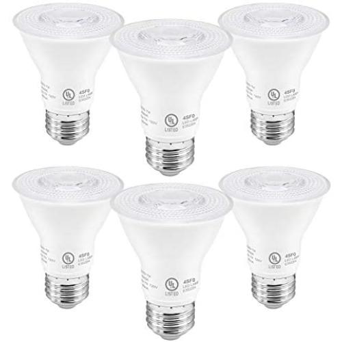 PAR20 LED Bulbs, Dimmable Light Bulb UL Listed, 7 Watt(60W Equivalent) Spotlight, E26 Base, 2700K Warm White Flood Light Bulbs for Living Room Kitchen Pantry Hotels Showroom, Indoor/Outdoor (6 Pack)