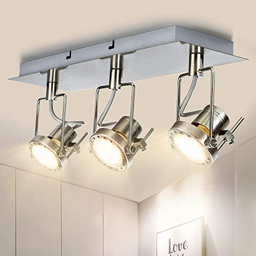 DLLT 3-Lights Ceiling Track Light Fixture,Gu10 Modern Flexible Light Led Directional Track Wall Spotlight for Bedroom, Living Room, Kitchen, Game Room, Brushed Nickel DLLT 3-Lights Ceiling Track Light Fixture,Gu10 Modern Flexible Light Led Directional Track Wall Spotlight for Bedroom, Living Room, Kitchen, Game Room, Brushed Nickel