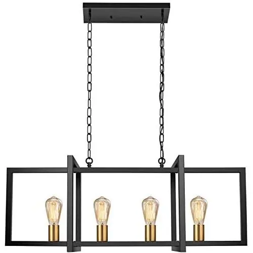 Kitchen Island Industrial Pendant Light, Licperron E26 Farmhouse Hanging Pendant 4-Lights Rustic Pendant Light Fixture for Kitchen Dining Room Bar Hotel Kitchen Island Industrial Pendant Light, Licperron E26 Farmhouse Hanging Pendant 4-Lights Rustic Pendant Light Fixture for Kitchen Dining Room Bar Hotel
