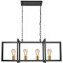 Kitchen Island Industrial Pendant Light, Licperron E26 Farmhouse Hanging Pendant 4-Lights Rustic Pendant Light Fixture for Kitchen Dining Room Bar Hotel