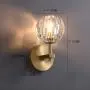 APBEAMLighting Crystal Ball Sconces Lighting Antique Brass Bedside Wall Lighting Flush Mount for Bedroom Hallway Living Room