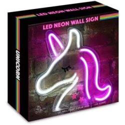 Isaac Jacobs 13'' x 13'' inch LED Neon Pink and White Unicorn Wall Sign for Cool Light, Wall Art, Bedroom Decorations, Home Accessories, Party, and Holiday Decor: Powered by USB Wire (Unicorn)