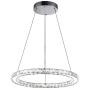 Modern Crystal Chandelier Lighting One Ring Adjustable LED Pendant-Light Dining Room Ceiling Light Fixtures-Neutural White Light Source(7.9 7.9 in)