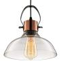 Industrial Edison Vintage Glass Pendant Lighting-LITFAD Classic Dome Ceiling Light Chandelier Mounted Light Fixtures Copper Finish for Dining Room Foyer Living Room Cafe Bar