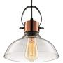 Industrial Edison Vintage Glass Pendant Lighting-LITFAD Classic Dome Ceiling Light Chandelier Mounted Light Fixtures Copper Finish for Dining Room Foyer Living Room Cafe Bar