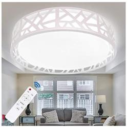 Flush Mount Ceiling Light Fixture, 15 Inch Ceiling Light for Bedroom, Ceiling Light with Remote Dimmable, 20W 3200 Lumens 3000K-6500K (3 Color Temperatures), Hallway LED Flush Light Fixture (White)