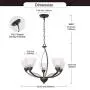 Lucidce Modern Chandelier 5-Light Lighting Fixtures Ceiling Hanging Lights Alabaster Glass Shades Oil Rubbed Bronze Pendant Light for Dining Room Living Room