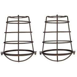 Dysmio Metal Wire Cage for Hanging Pendant Lighting, 2-1/4-Inch Oil Rubbed Bronze Industrial Cage Neckless Metal Shade, for Ceiling Pendant Lights for Dining Room Bedroom - Pack of 2