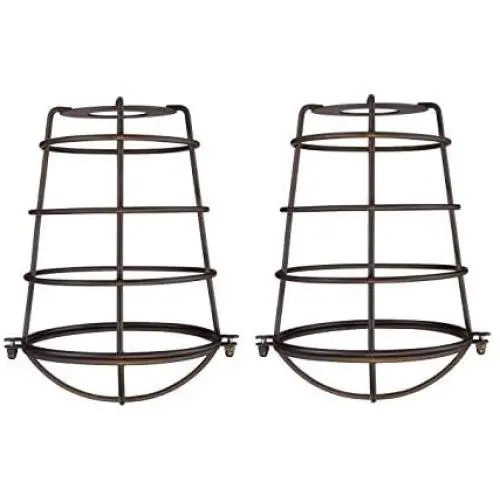 Dysmio Metal Wire Cage for Hanging Pendant Lighting, 2-1/4-Inch Oil Rubbed Bronze Industrial Cage Neckless Metal Shade, for Ceiling Pendant Lights for Dining Room Bedroom - Pack of 2 Dysmio Metal Wire Cage for Hanging Pendant Lighting, 2-1/4-Inch Oil Rubbed Bronze Industrial Cage Neckless Metal Shade, for Ceiling Pendant Lights for Dining Room Bedroom - Pack of 2