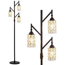 JONATHAN Y JYL8012A Lewis Style 71'' Multi-Light LED Floor Lamp, Tiffany, Traditional for Bedroom, Living Room, Bronze
