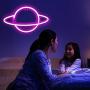 iceagle Planet Light Neon Signs Neon Lights for Wall Decor,USB or Battery LED Signs for Bedroom, Decorative Neon Light Sign for Christmas,Birthday Party, Living Room, Girls,Kids Room